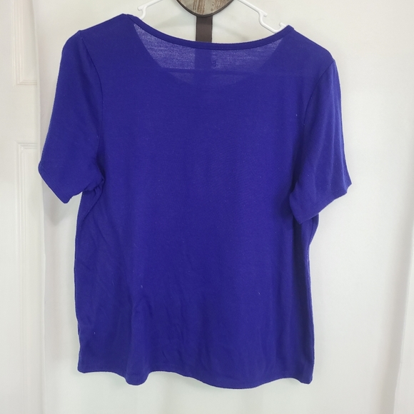 (1428) So Girls Short Sleeve Lama Motif T-Shirt, Size: 18 1/2 Color: Blue - Picture 11 of 15